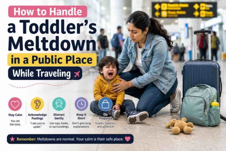 how to handle a toddlers meltdown in a public place while traveling