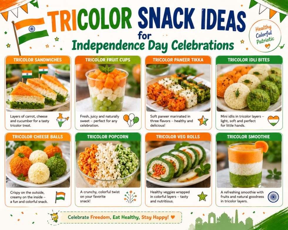 Tricolor snack ideas for Independence Day Celebrations