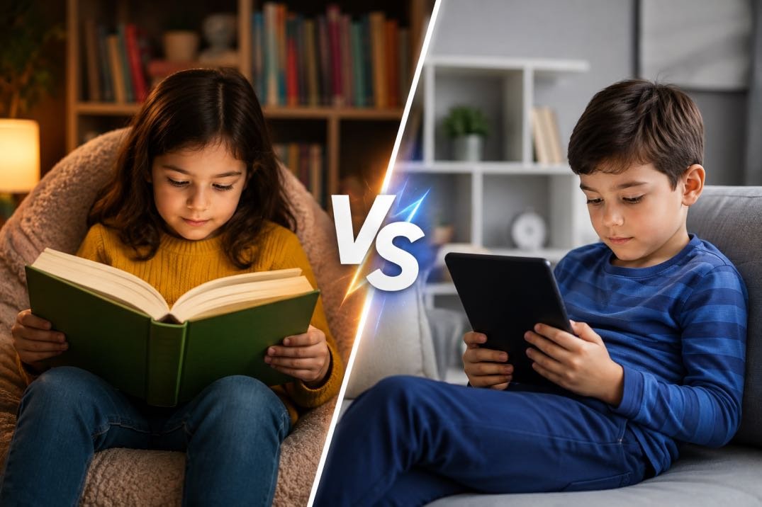 physical books vs e-books for kids
