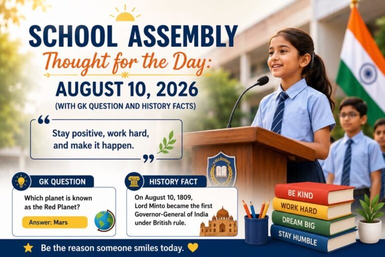 school assembly thought for the day august 10 2026