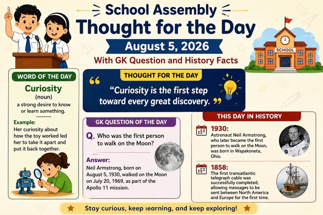 school assembly thought for the day august 5 2026